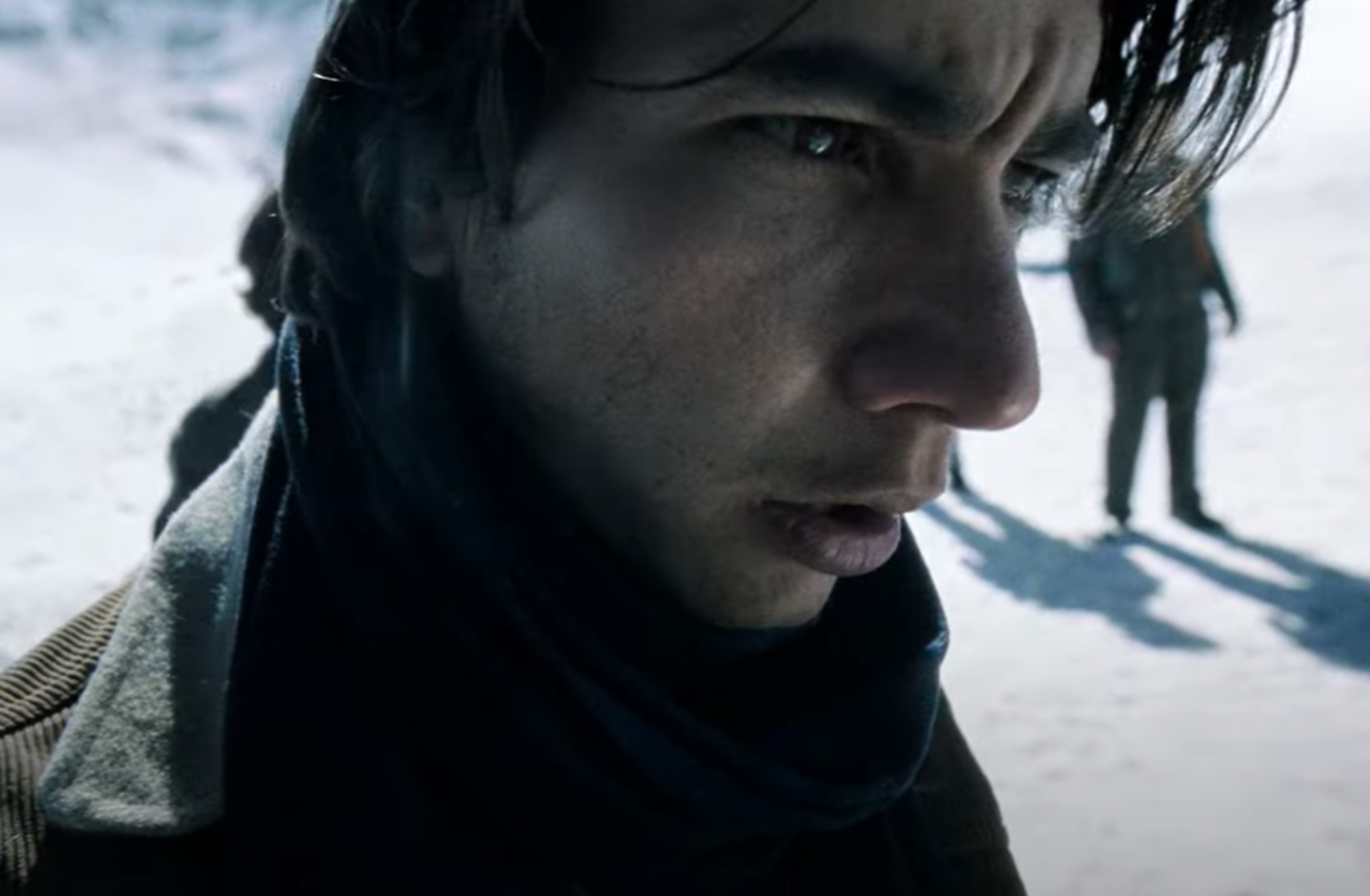 Screenshot of people looking scared in the plane body - from Society of the Snow (2023)