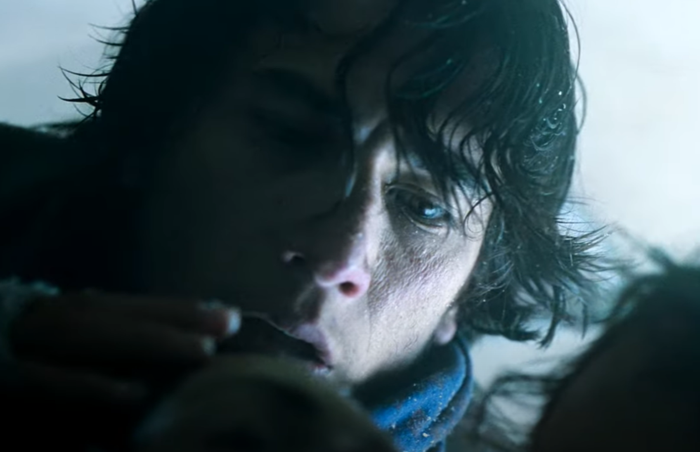 Screenshot of people looking scared in the body of the plane - from Society of the Snow (2023)