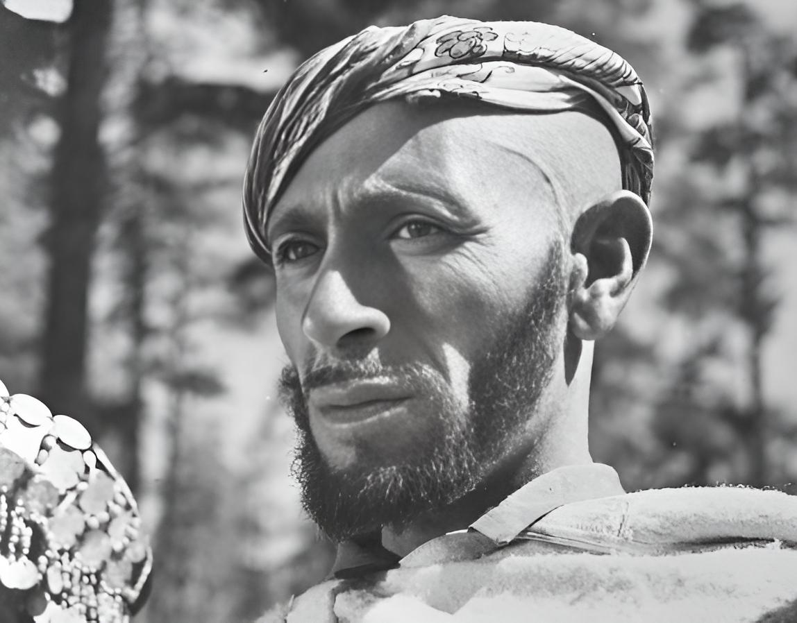 Grayscale Portrait of an Amazigh (Berber man) from the Aït Atta tribe, Morocco.