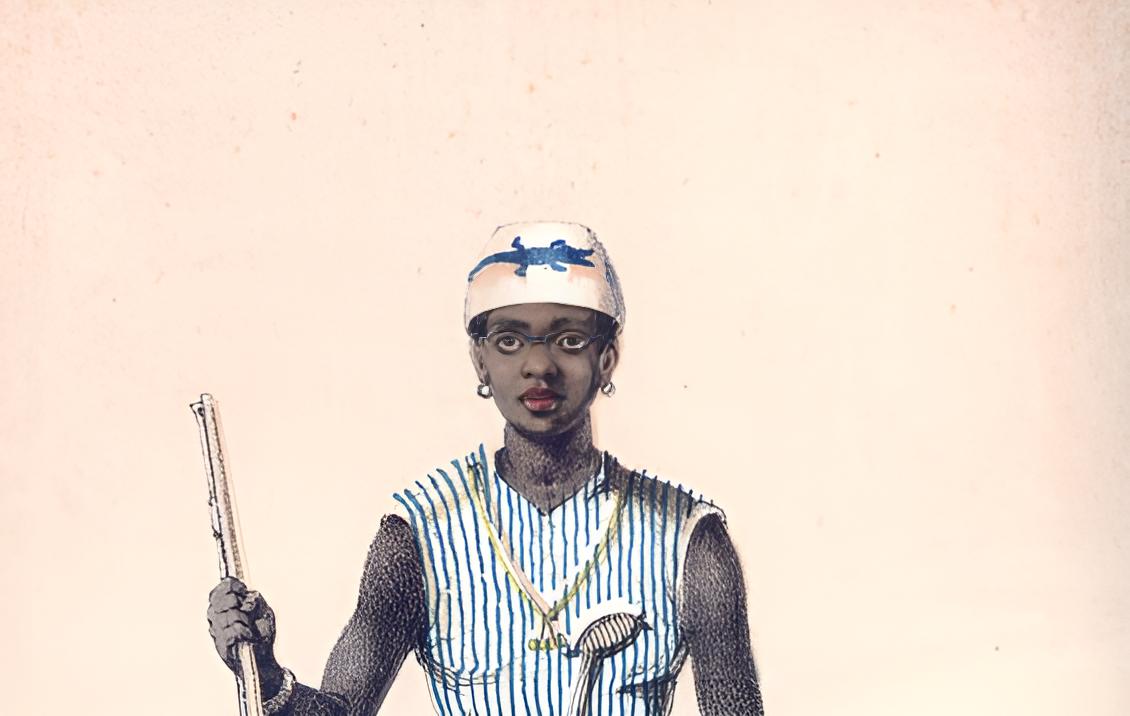 Dahomey Amazon drawing by Frederick Edwyn Forbes