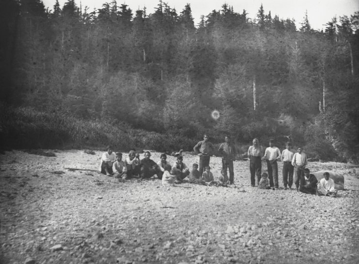 Haida People On The Beach At Yatze, British Columbia