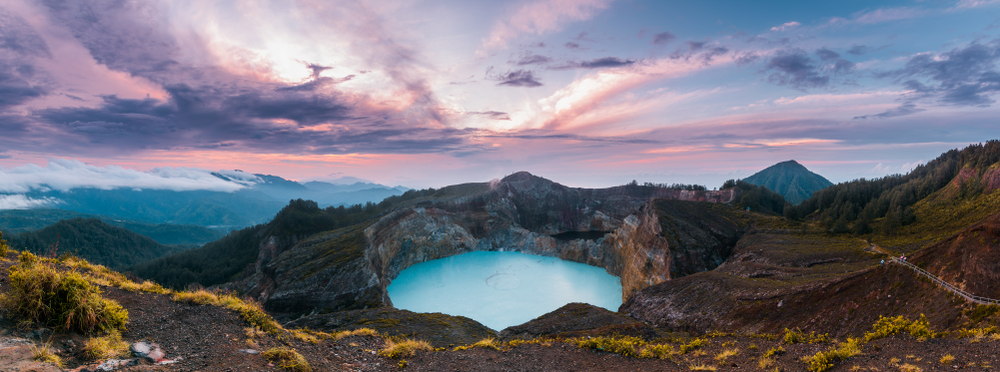 Panoramic view of Mount Kelimutu