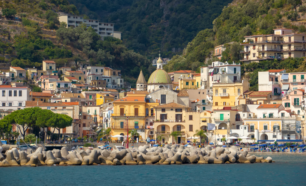 view of the resort of Maiori on the Amalfi Coast, Italy