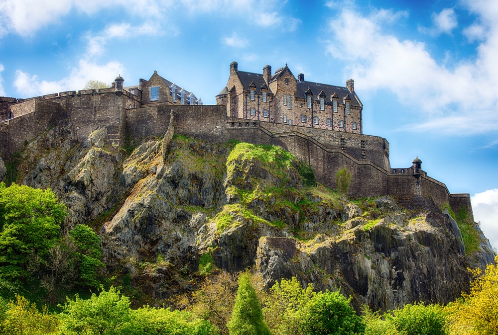 Castle hill in Edinburgh