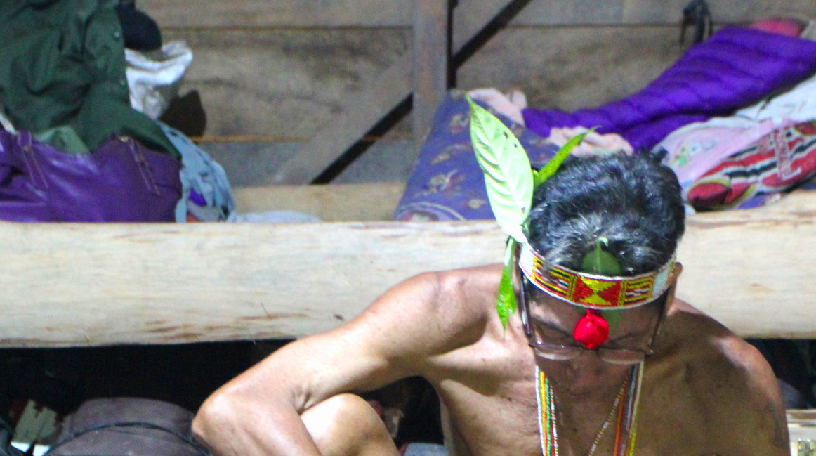Mentawai man in his house