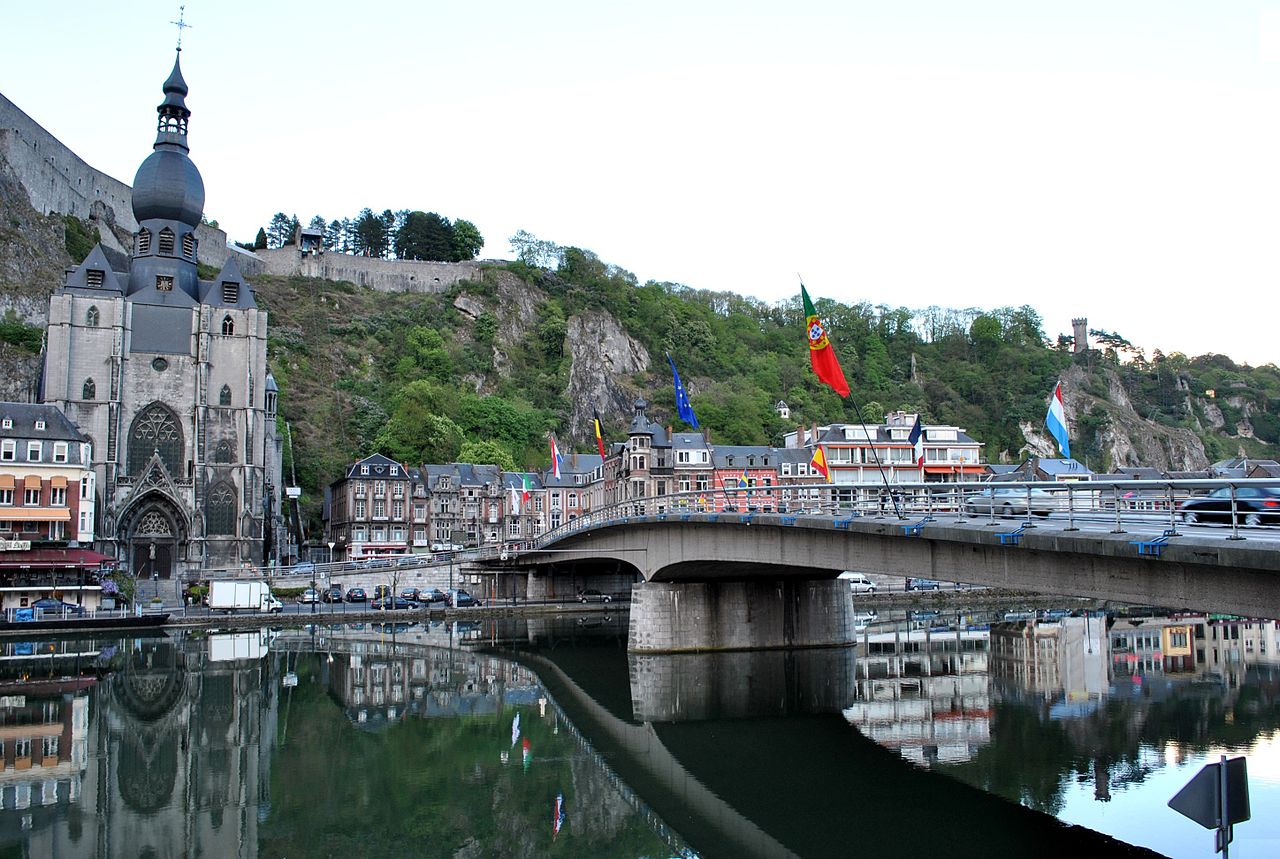 Dinant bridge over the Mause river.