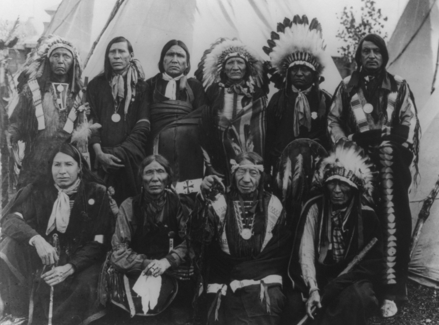 Group Of Sioux And Apache Indians