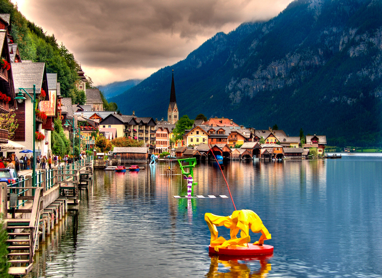 The small village of Hallstat in Austria