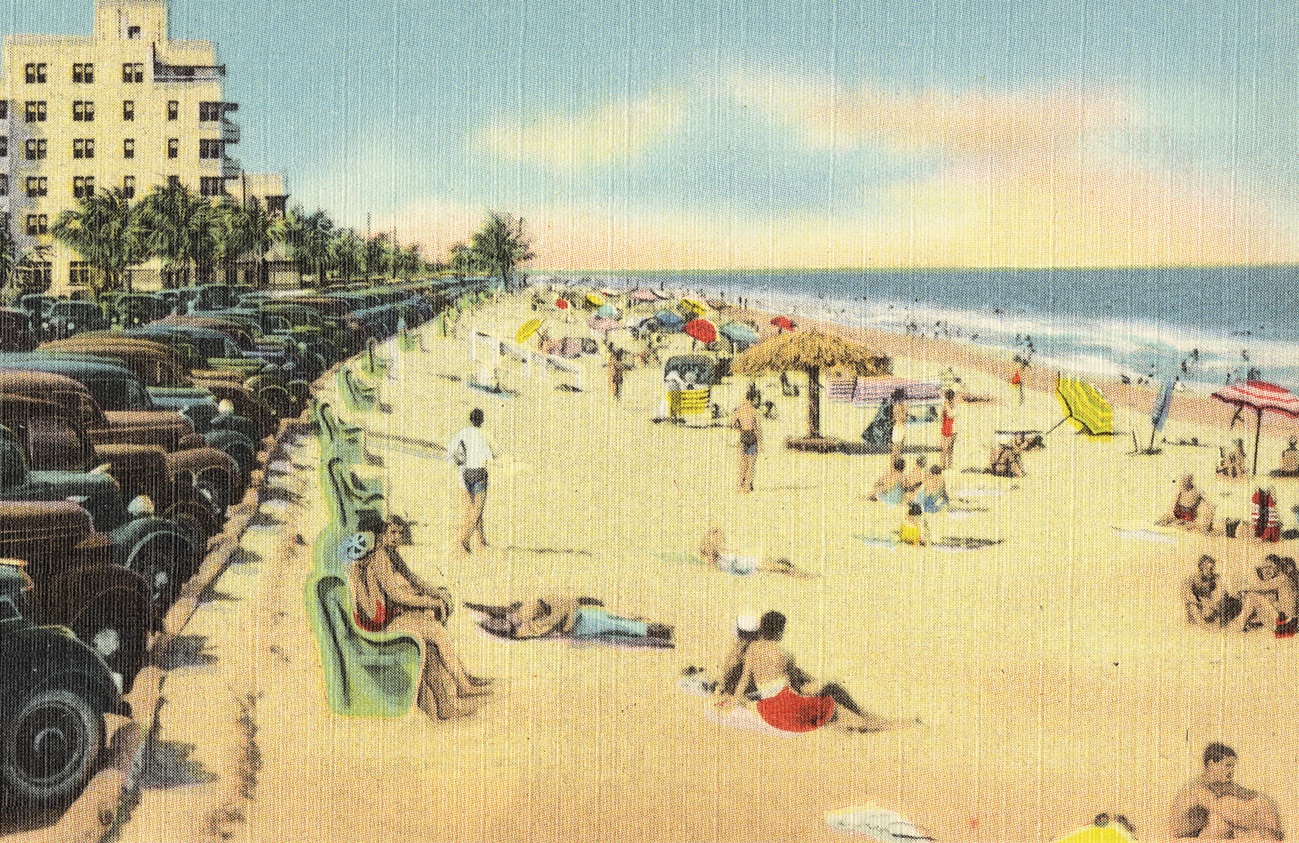 General beach scene looking north, Fort Lauderdale, Florida
