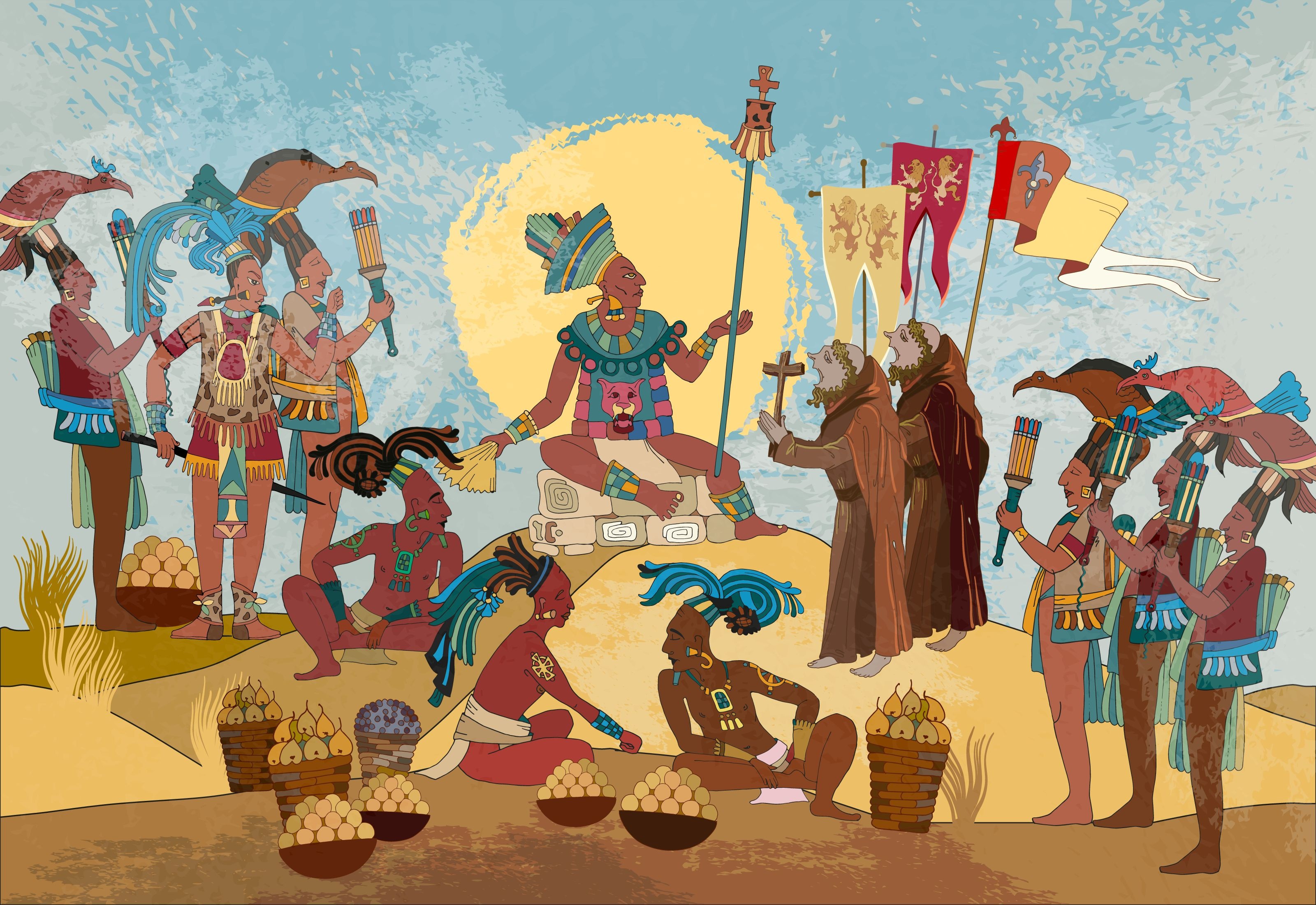 vector art of Inca people