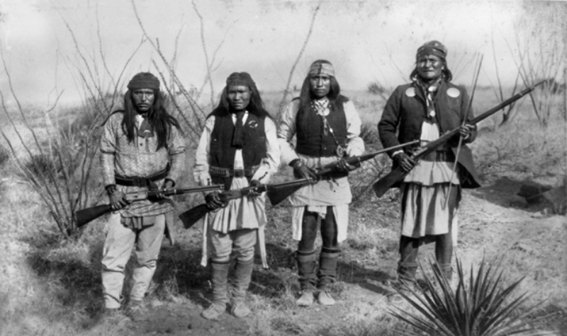 Apache Chieff Geronimo (Right) And His Warriors