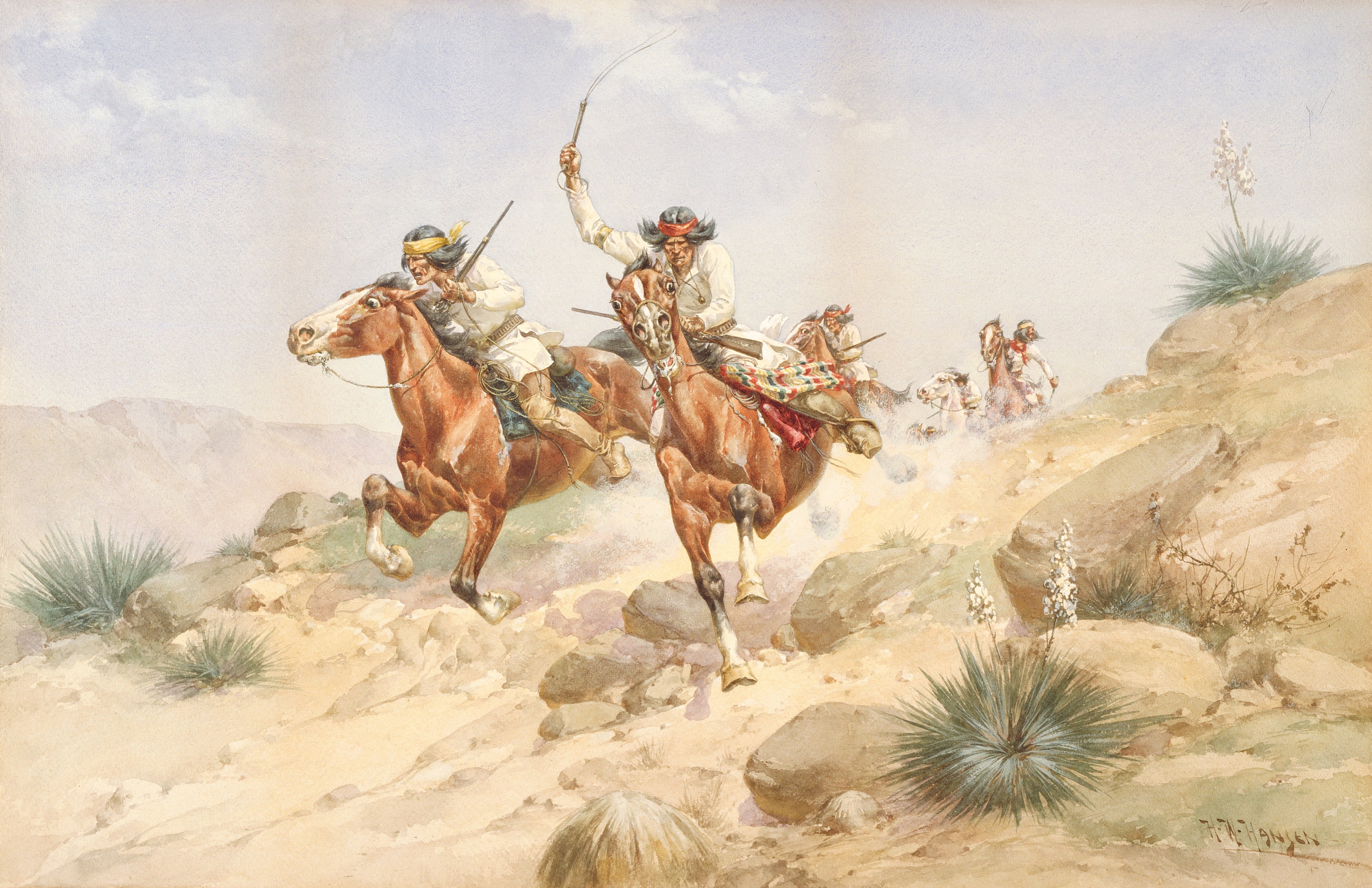 Apache Indians on Horseback