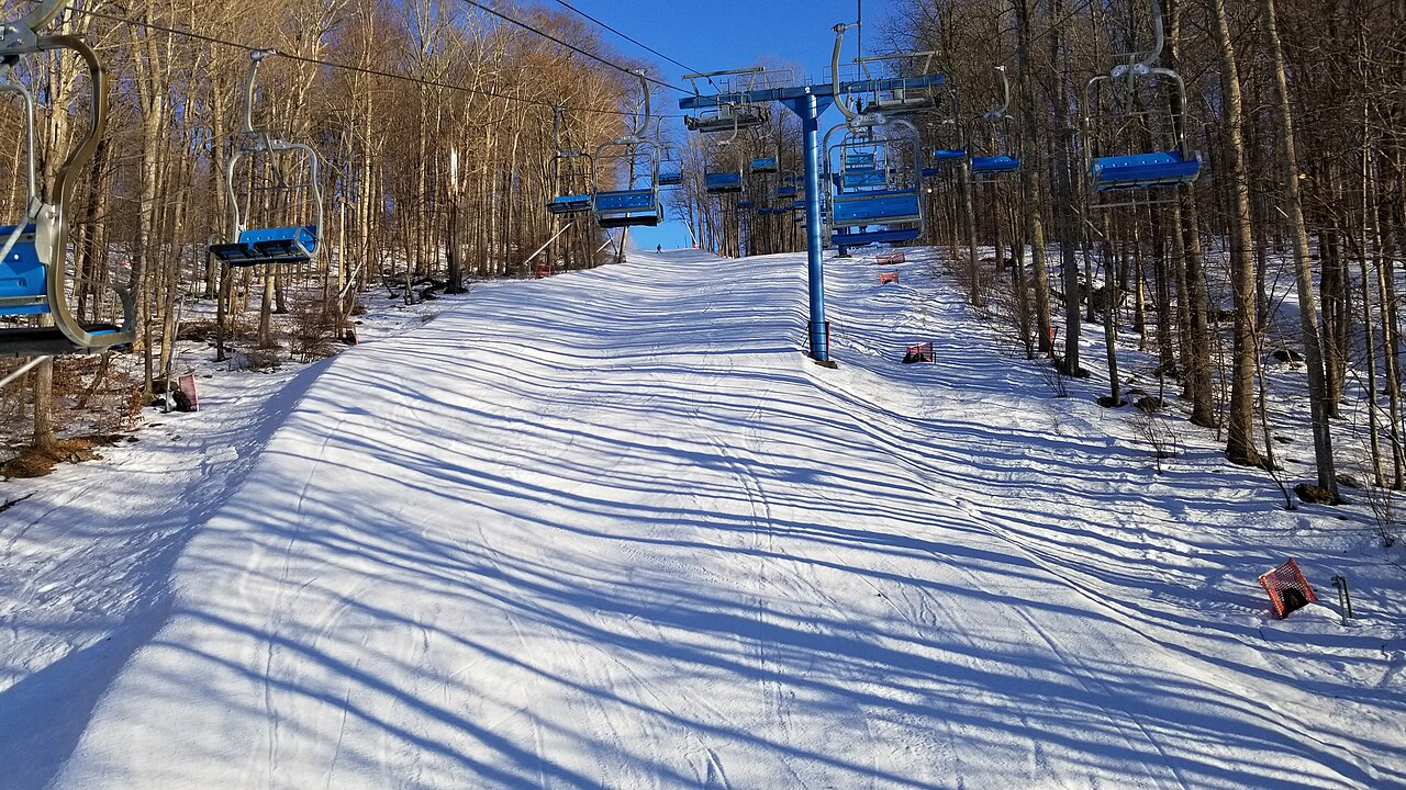 Ski lifts at Shawnee Mountain Ski Area in the Poconos