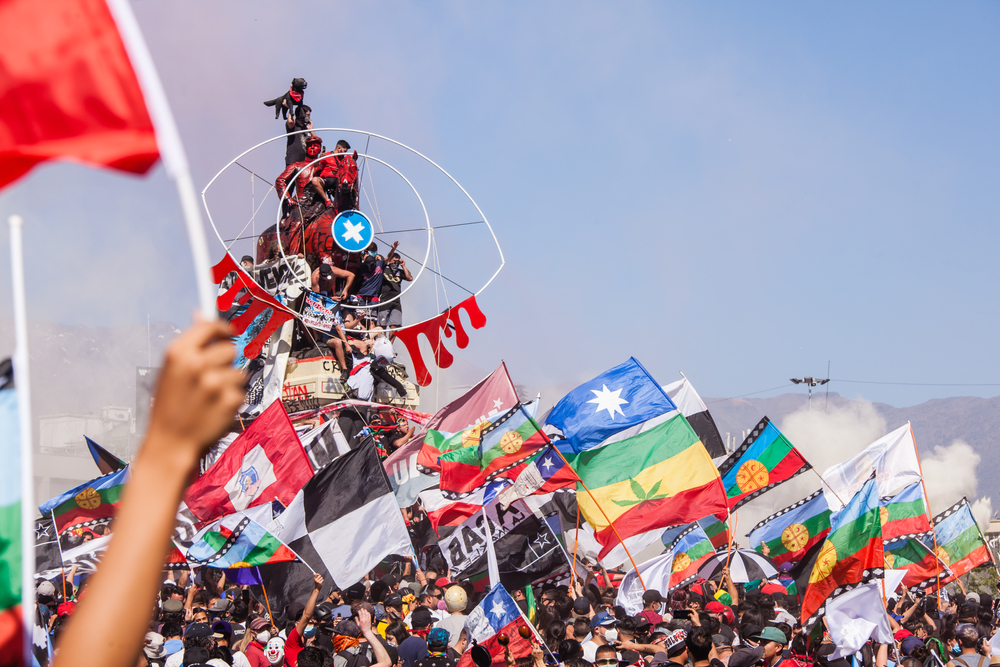People placed a giant eye with blood