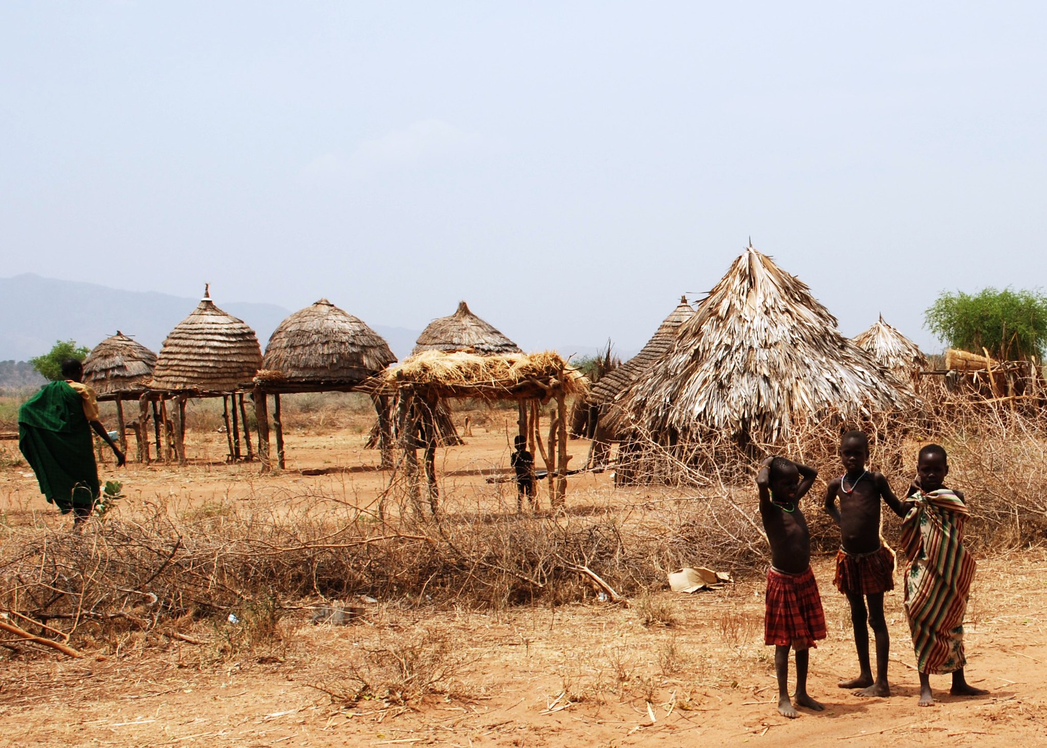 Toposa tribe girls and homestead