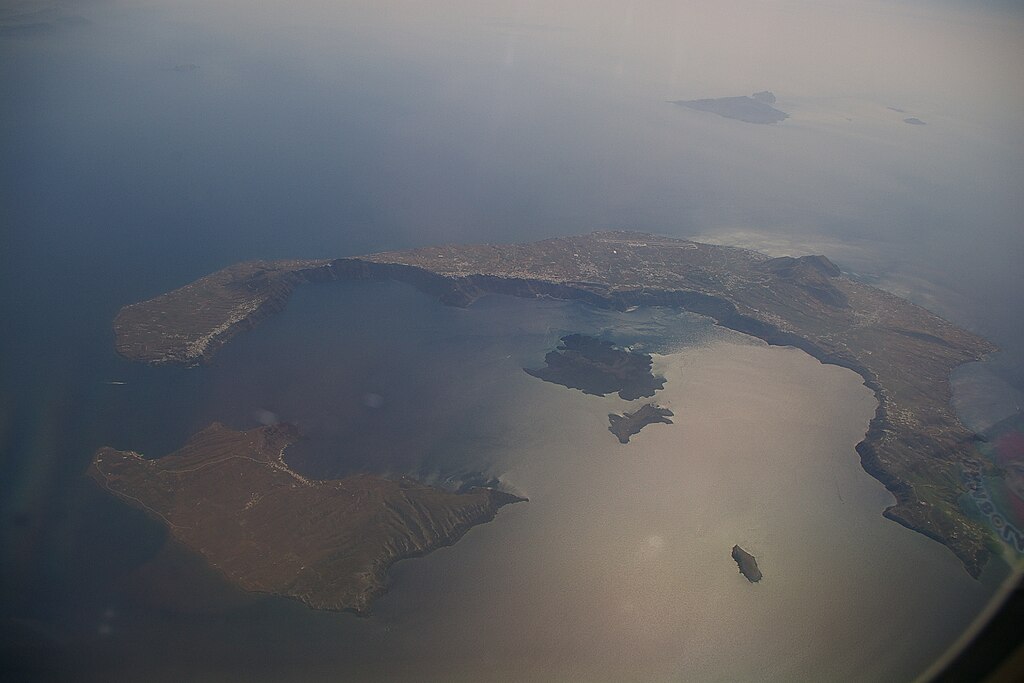 Photograph of Santorini caldera from the air