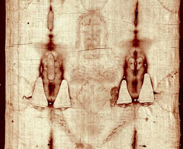 Full-length image of the Turin Shroud before the 2002 restoration