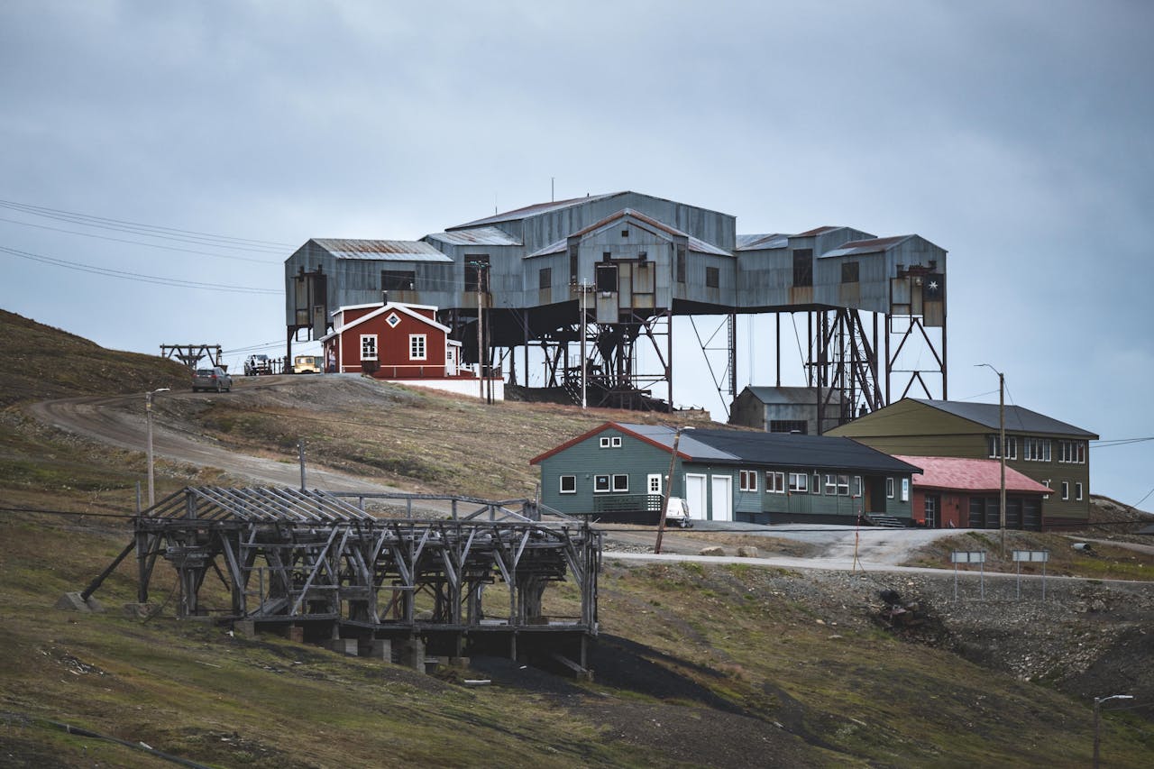 Buildings on Svalbard Island in Norway