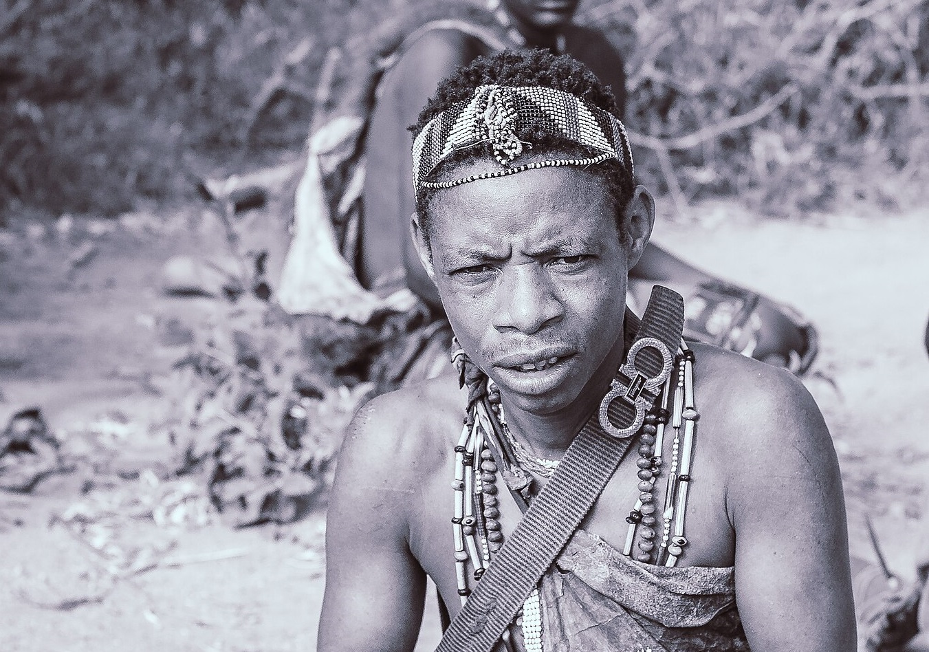 Hadza Tribe Men looking at front.