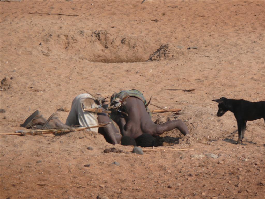 Hadzabe hunters drinking water - 2009