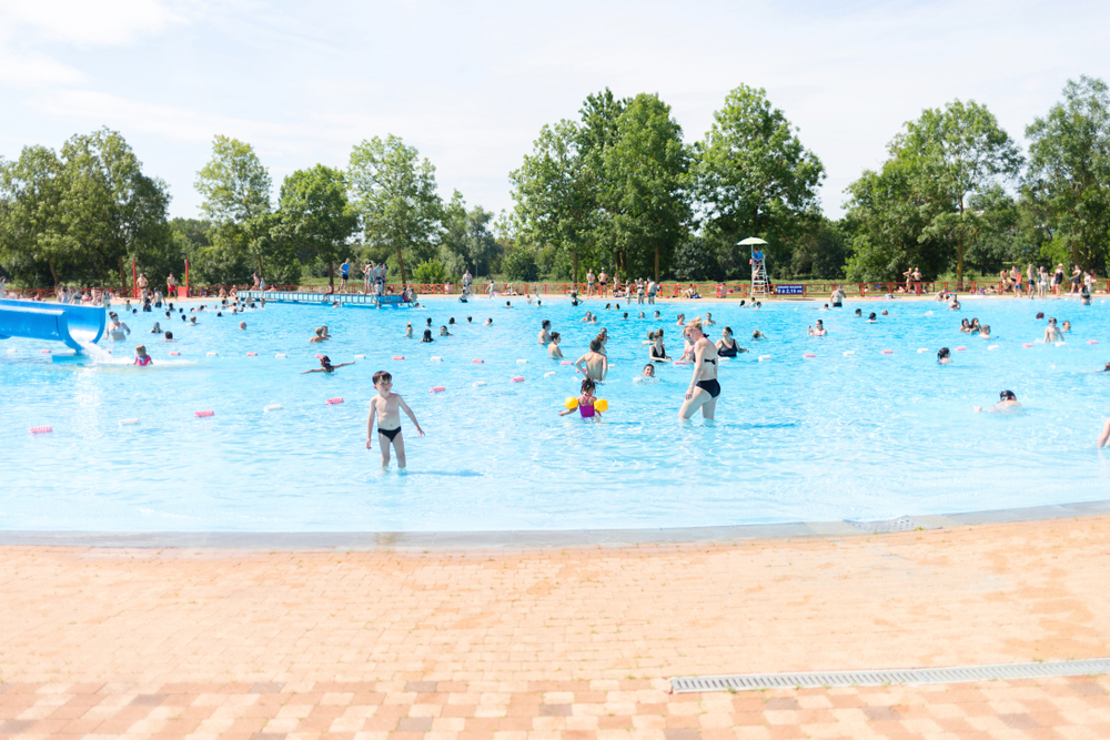 public swimming pool on open air