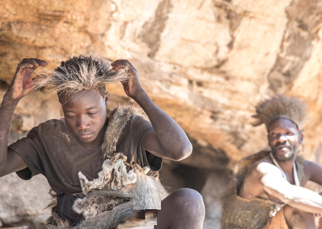 Hadzabe men hunting outside - 2019