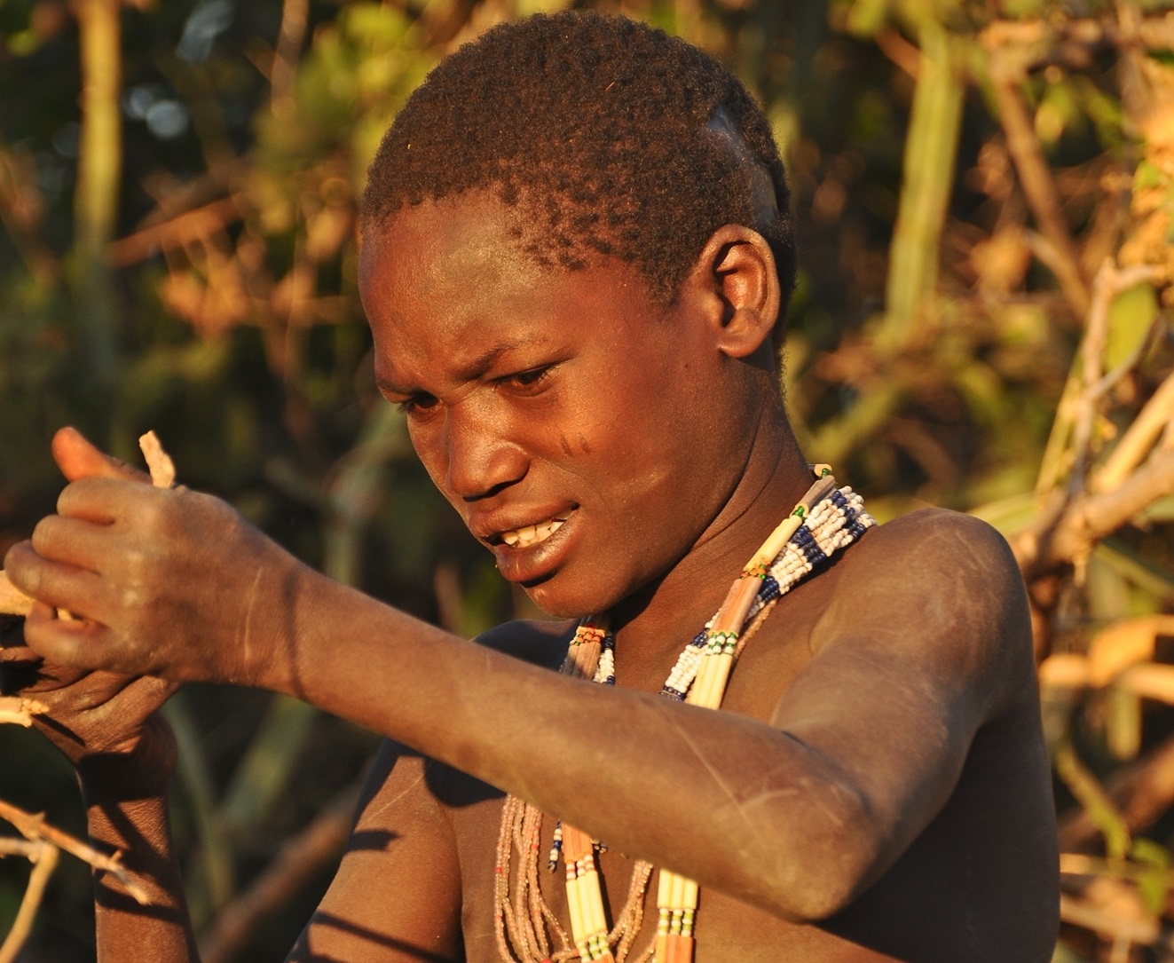 Photo of The Hadza kid looking at side - 2023