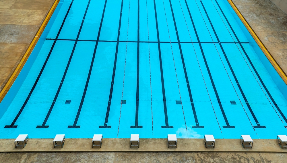 Aerail view in swimming pool background