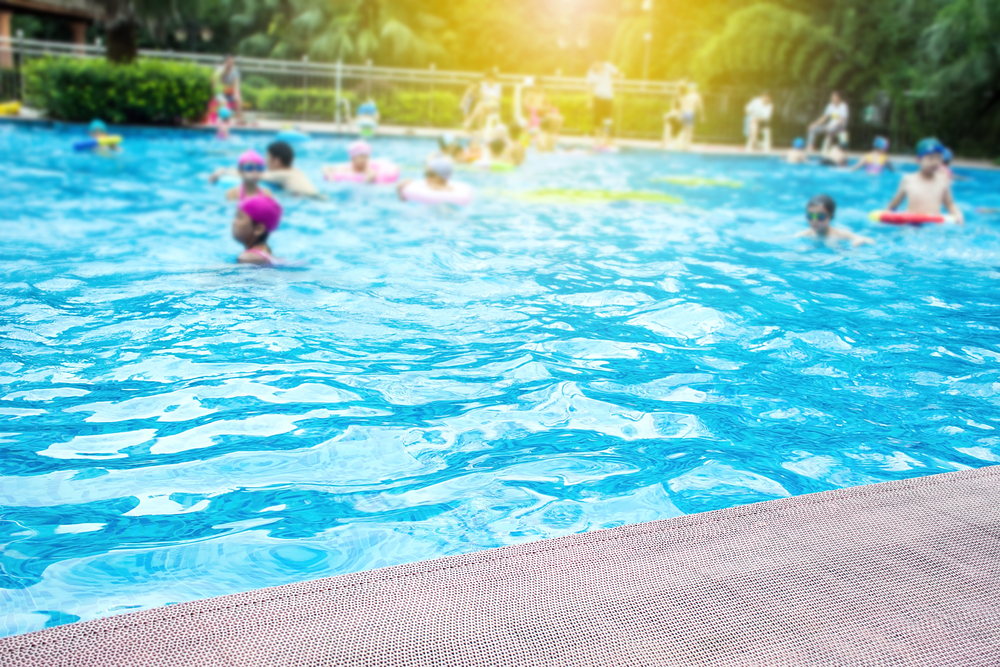 Summer swimming pool Happy children