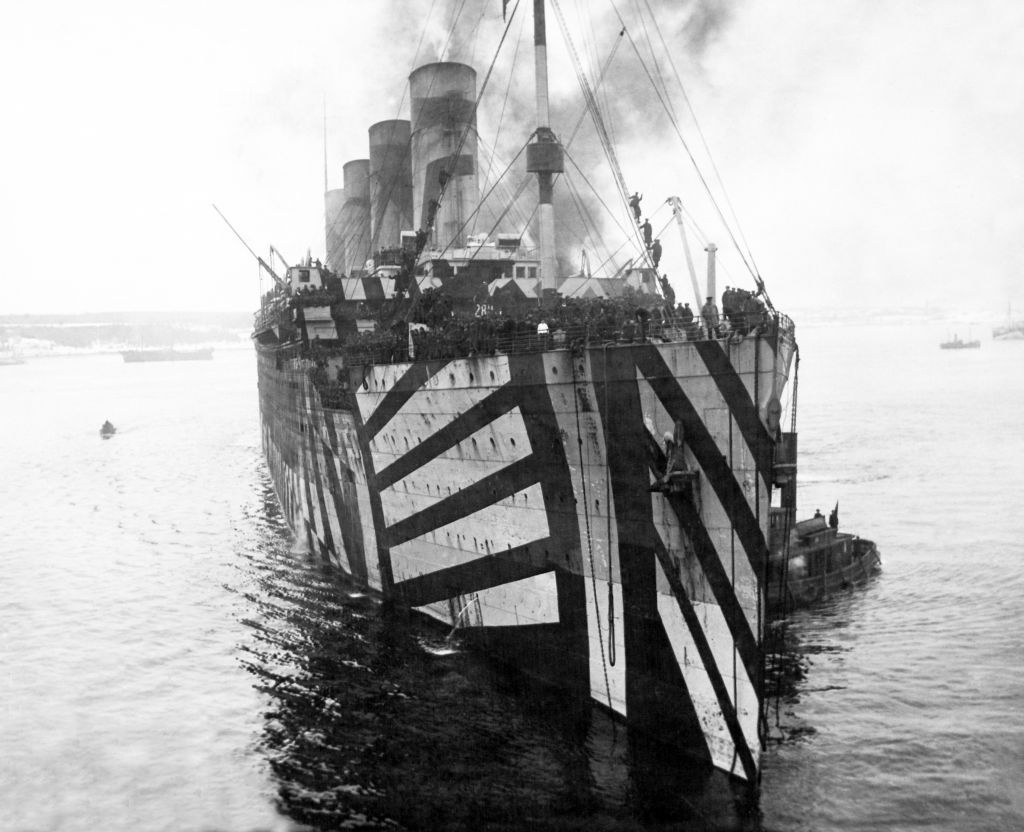 HMT Olympic in dazzle camouflage