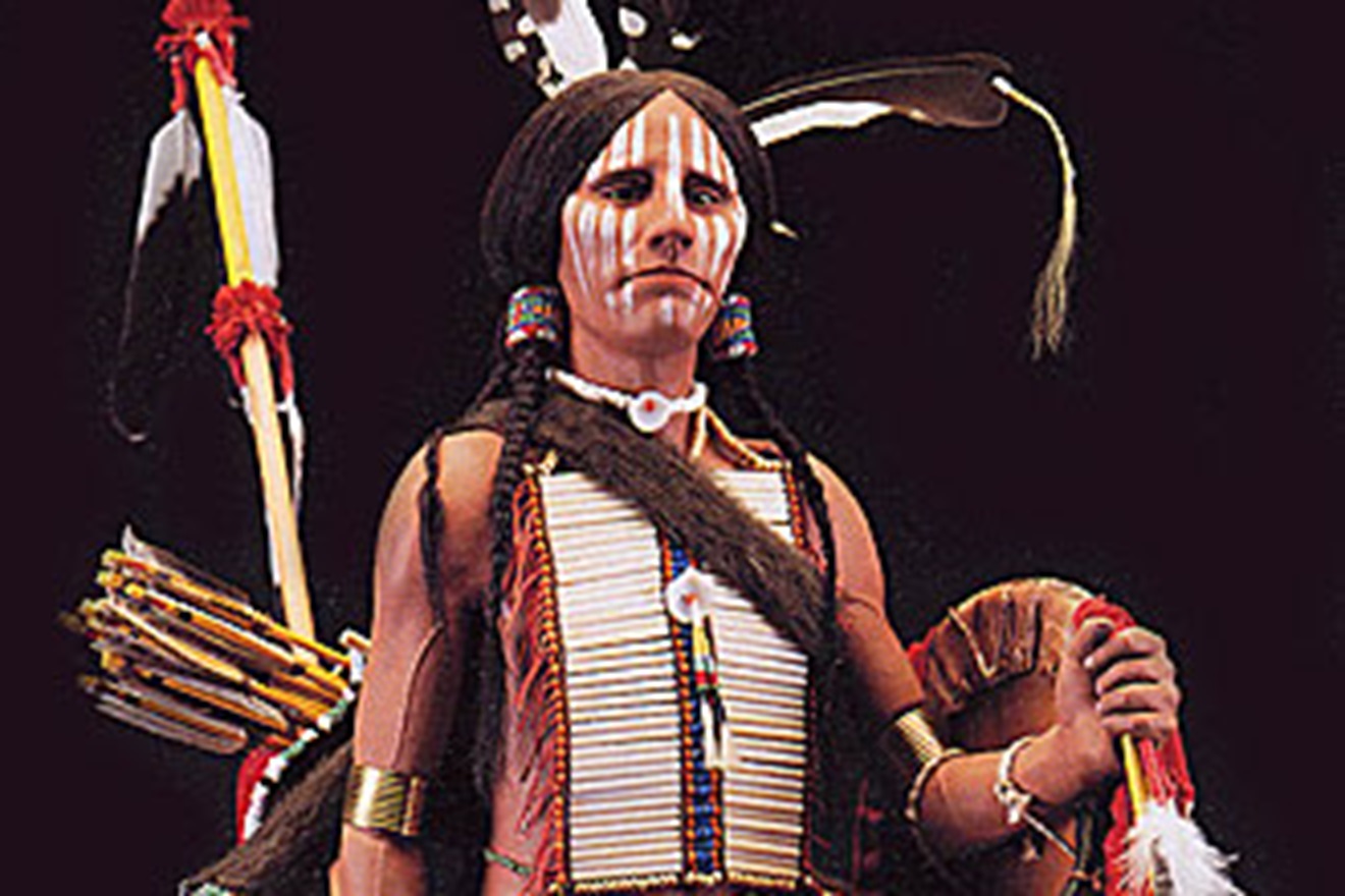 Comanche warrior outside