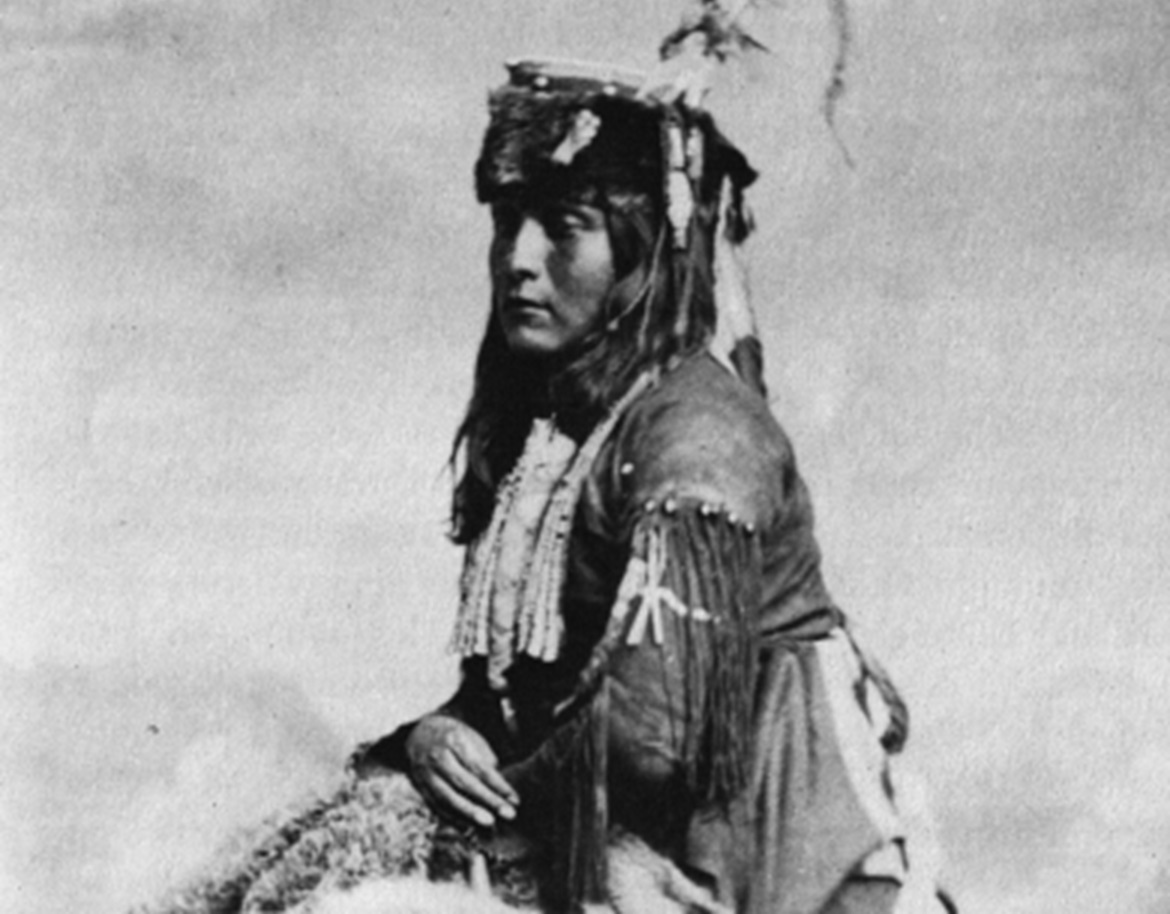 Comanche warrior in winter dress - 1870
