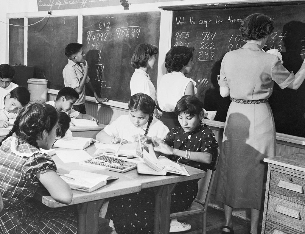 Navajo children at school