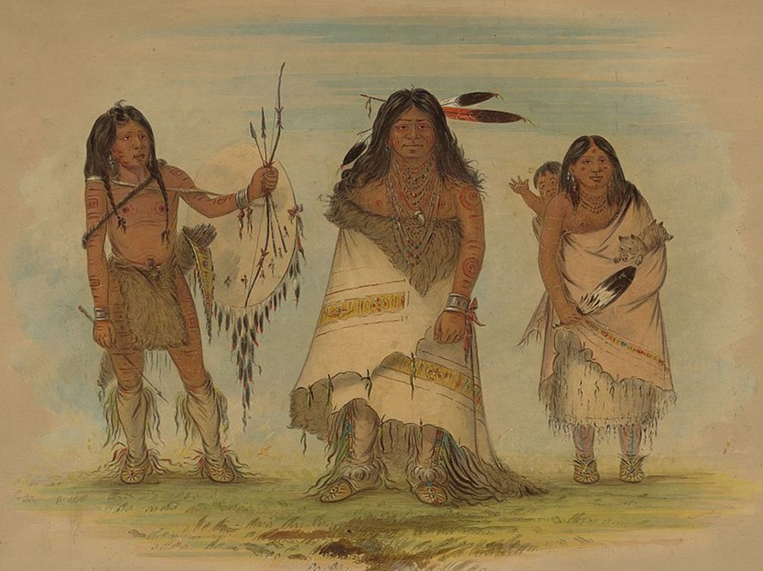 Camanchee Chief, His Wife, and a Warrior