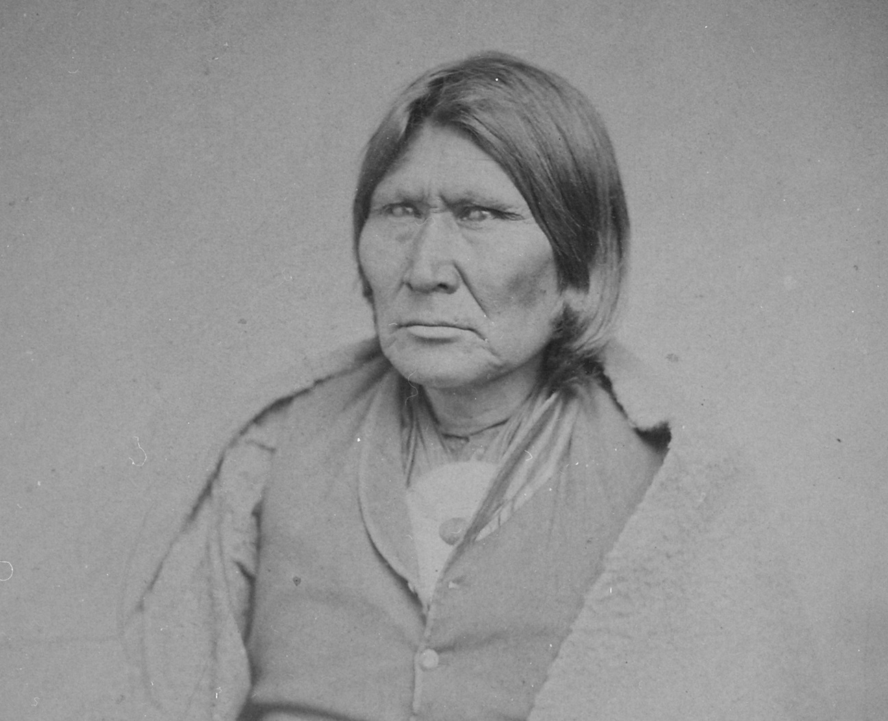 Comanche woman looking at side - circa 1881