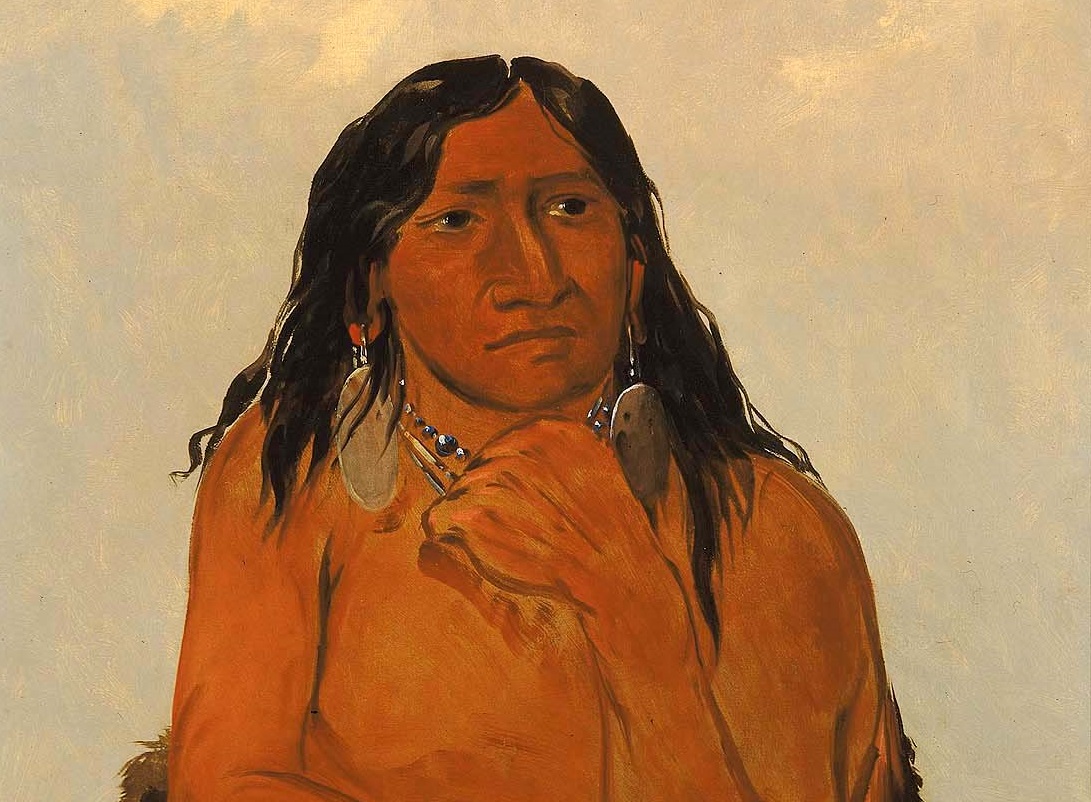 Wolf Tied with Hair, a Chief - painting 1834