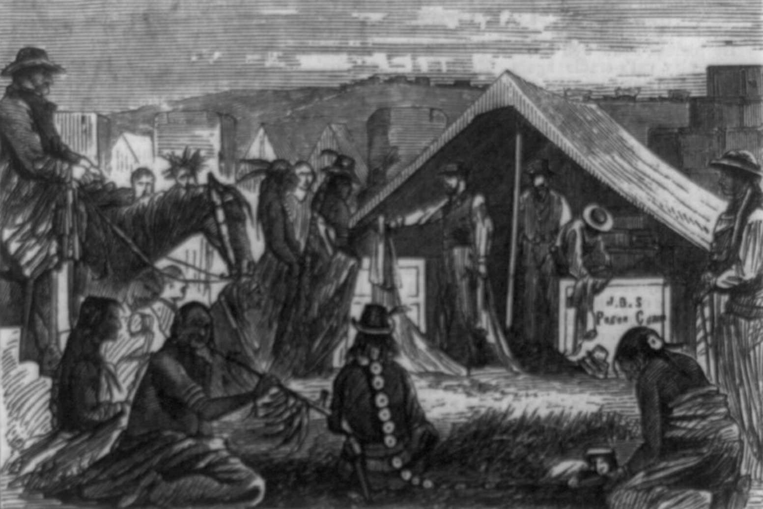 Issue Of Clothing To The Comanche Indians At Timber Mountain Fork, Kansas