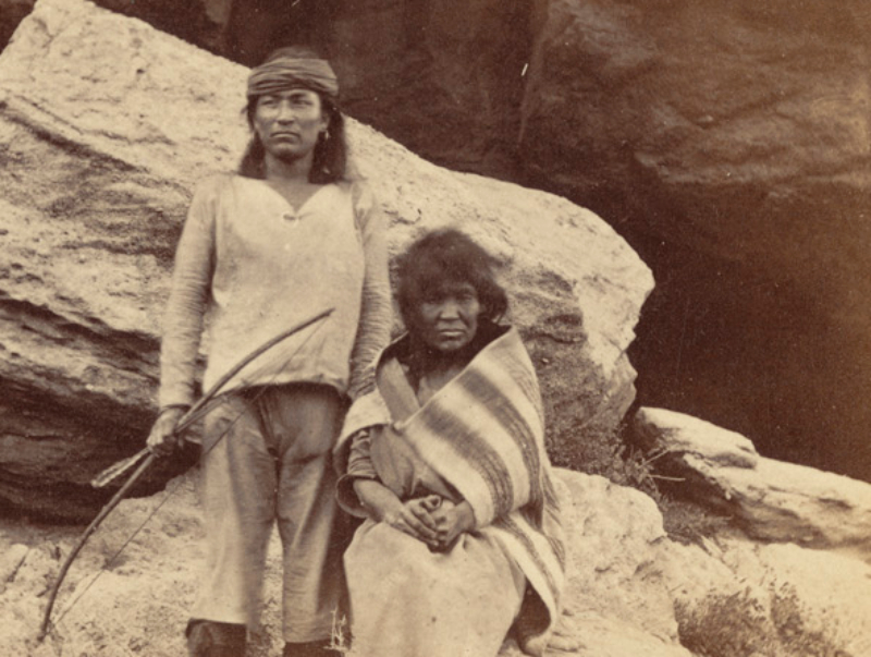 Navajo Brave And His Mother