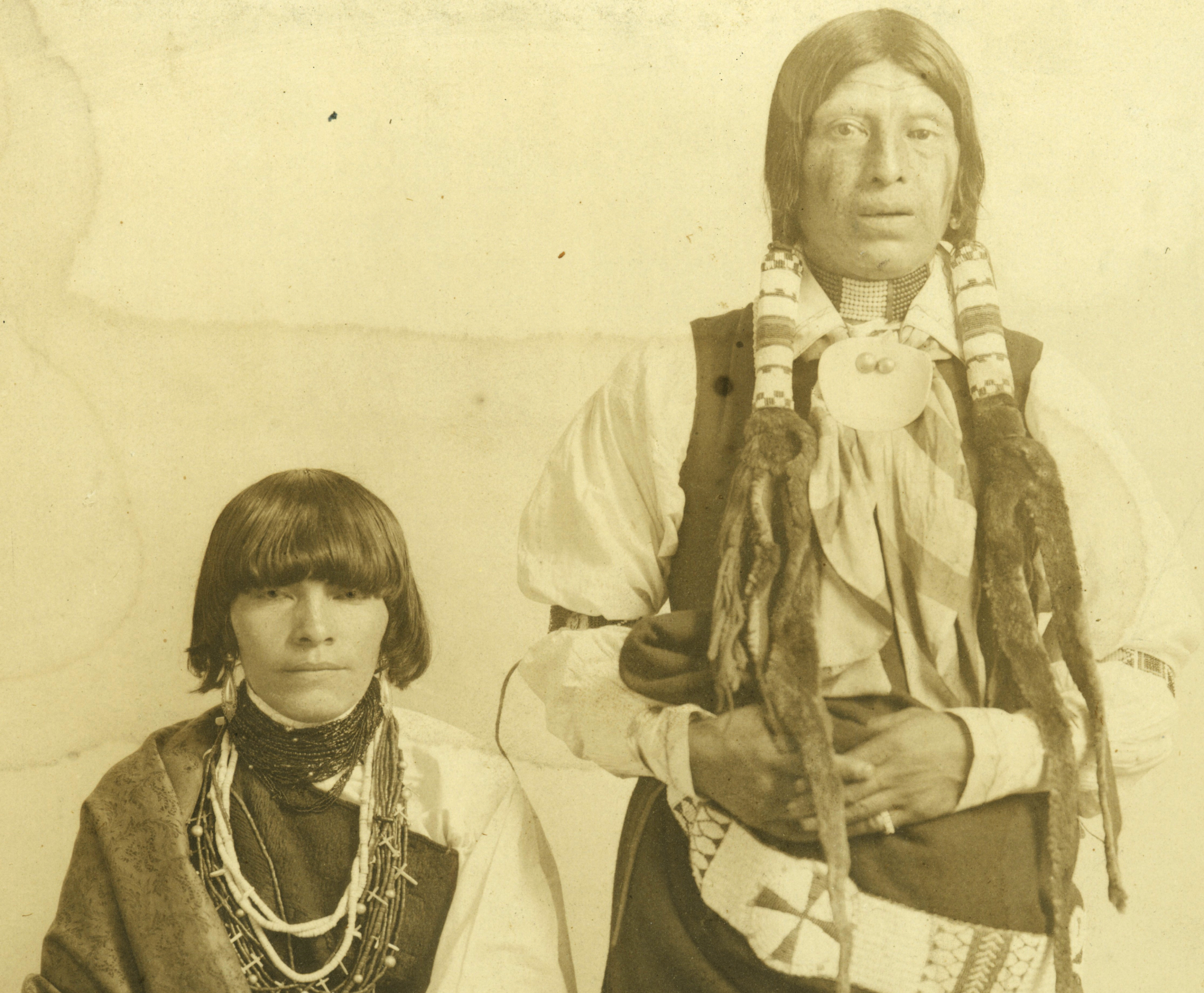 Navajo couple in traditional clothes