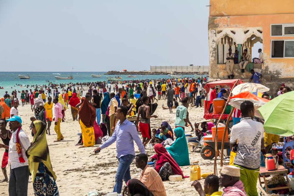 View of Mogadishu, people at the Mogadishu beach - 2014