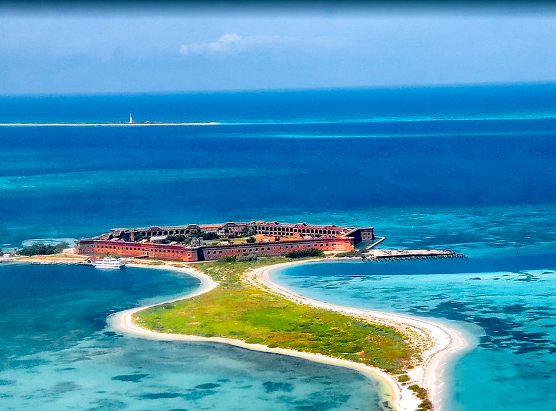 Aerial View of the Fort Jefferson at the Dry Tortugas National Park