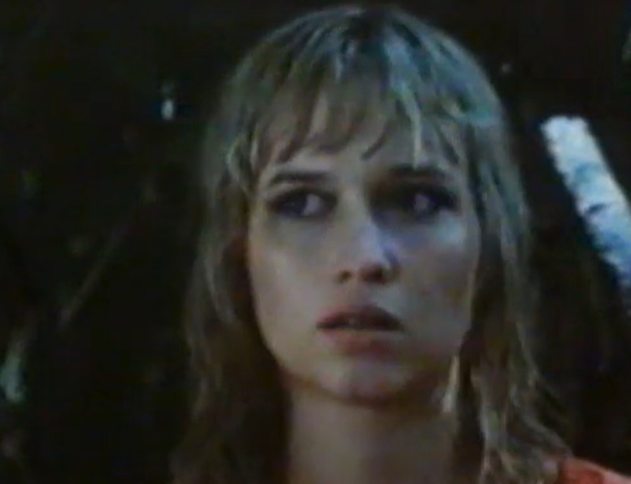 Screenshot of Susan Penhaligon as Juliane Koepcke looking at side - from Miracles Still Happen (1974)