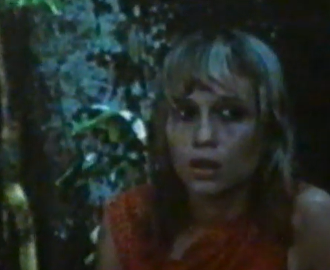 Screenshot of Susan Penhaligon as Juliane Koepcke looking at side - from Miracles Still Happen (1974)