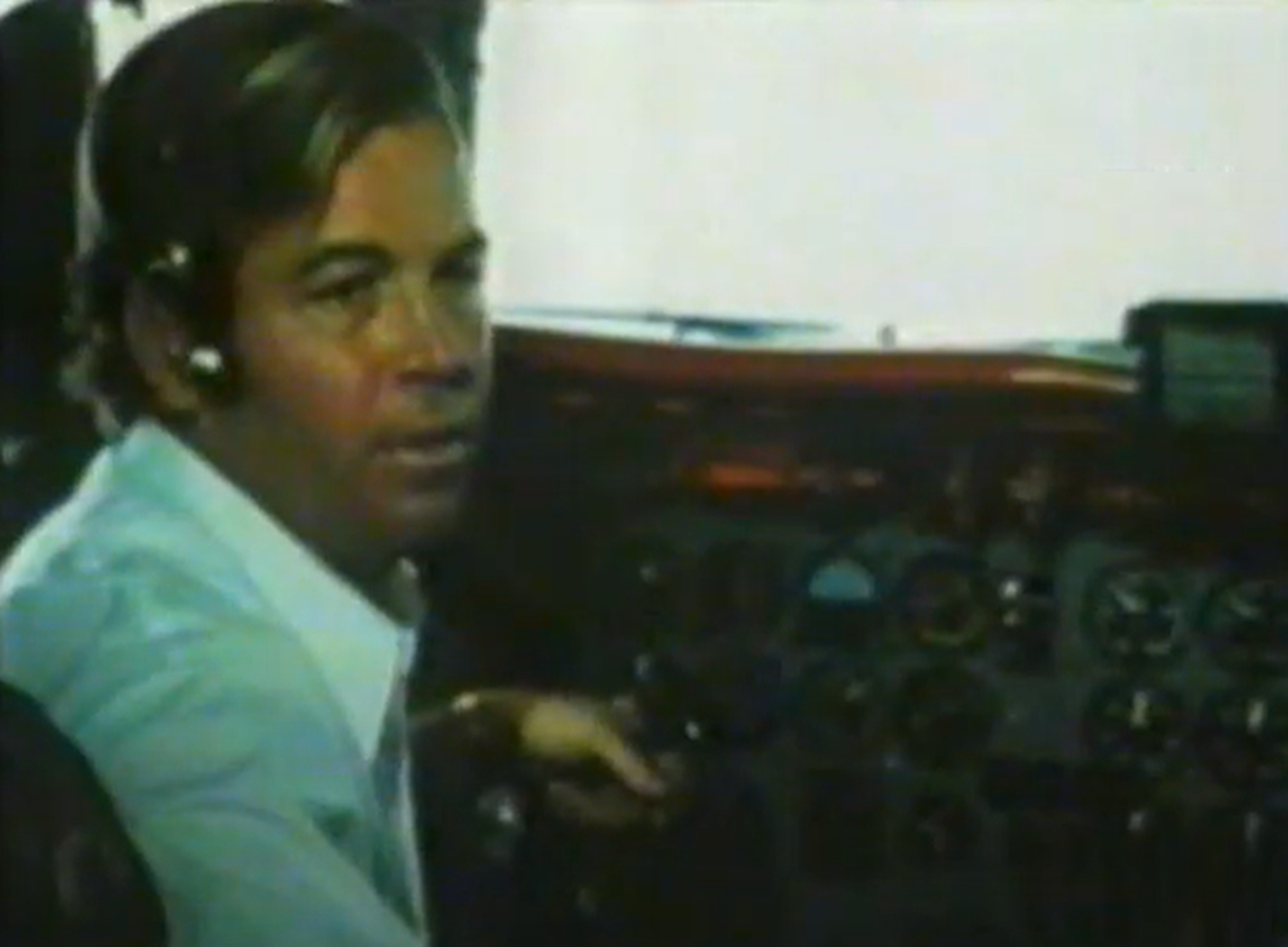Screenshot of plane cockpit - from Miracles Still Happen (1974)
