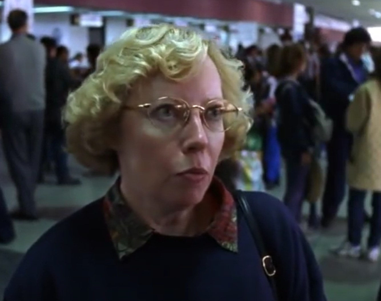 Screenshot of Juliane Koepcke looking at camera - from Julianes Sturz in den Dschungel (1999)