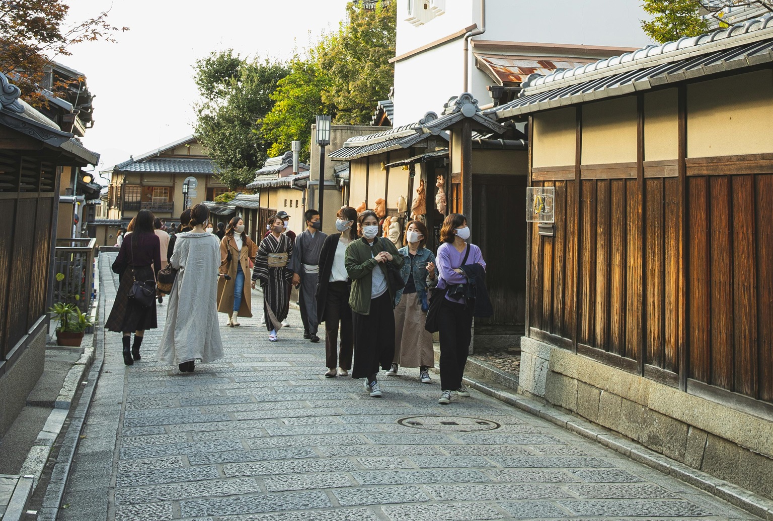 People walking on the street in Japan.