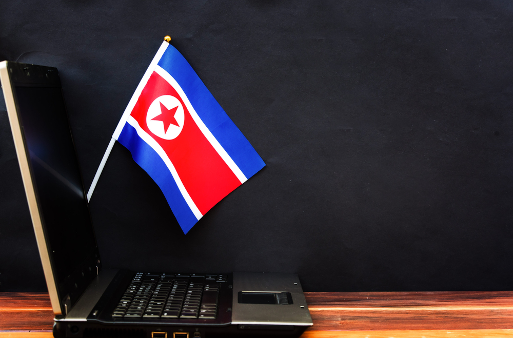 flag of North Korea , computer