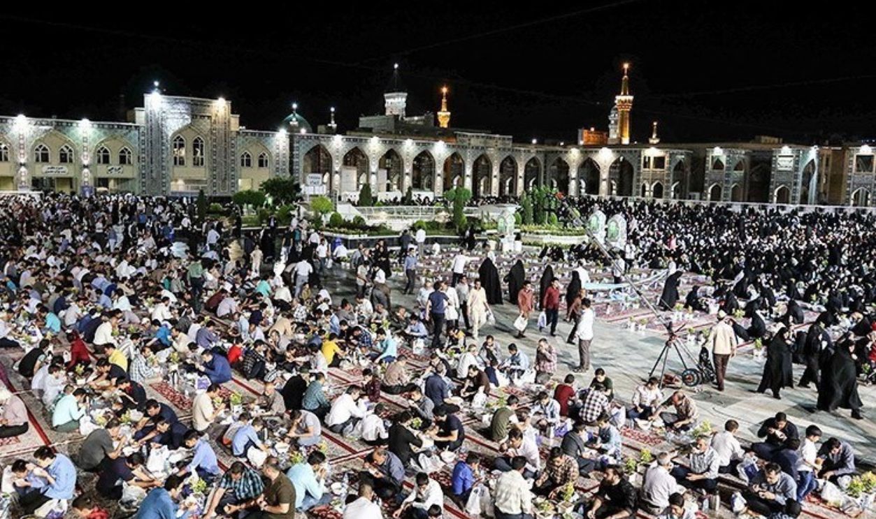 Iftar Serving for fasting people in the holy shrine of Imam Reza