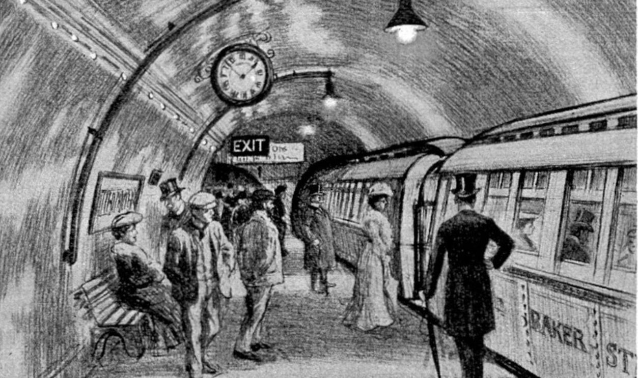 Baker Street Waterloo Railway platform March 1906
