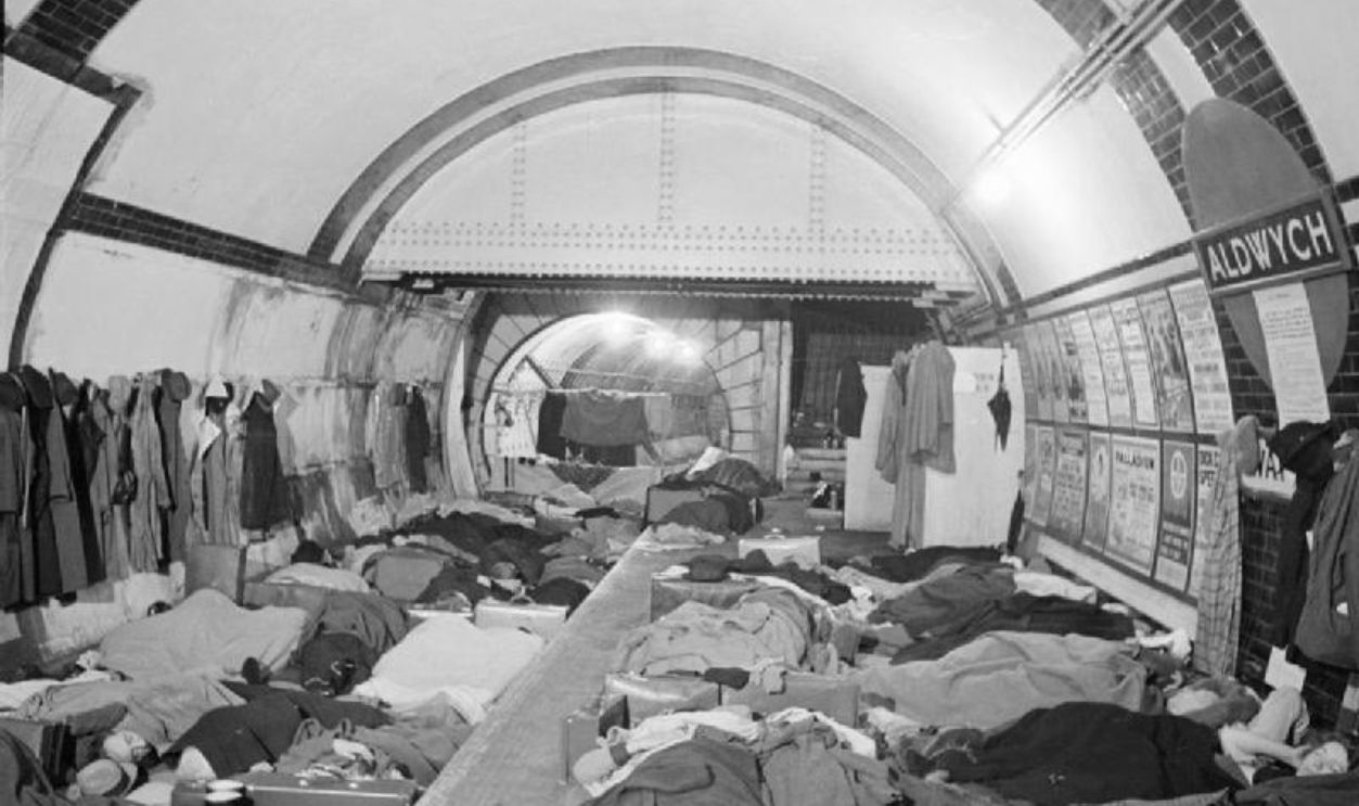 The London Underground As Air Raid Shelter, London, England, 1940 D1675